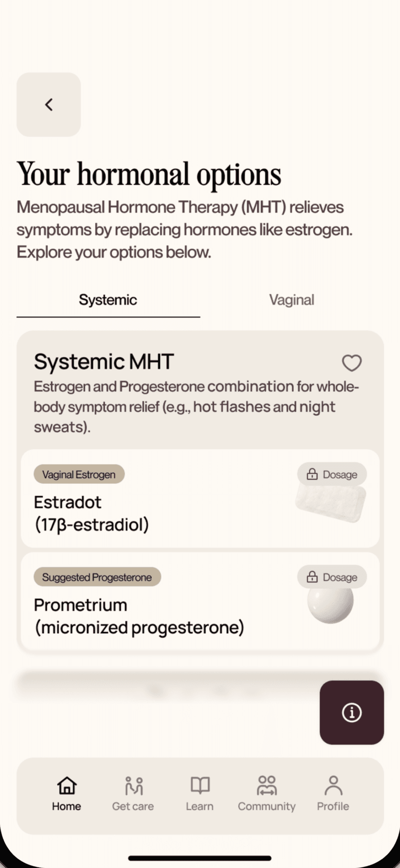 Specialist-designed care. app screen